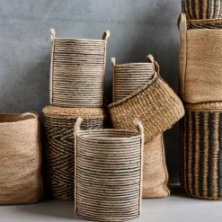 House Doctor Aufbewahrung|Aufbewahrung|Aufbewahrungskorb, HDDungi, Schwarz;Natur