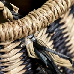 House Doctor Badezimmeraccessoires|Aufbewahrung Im Badezimmer|Aufbewahrungskorb, HDIsa, Natur;Schwarz