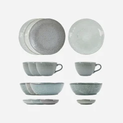 House Doctor Geschirr|Geschirr|Brunch-Set, HDRustic, Grau;Blau