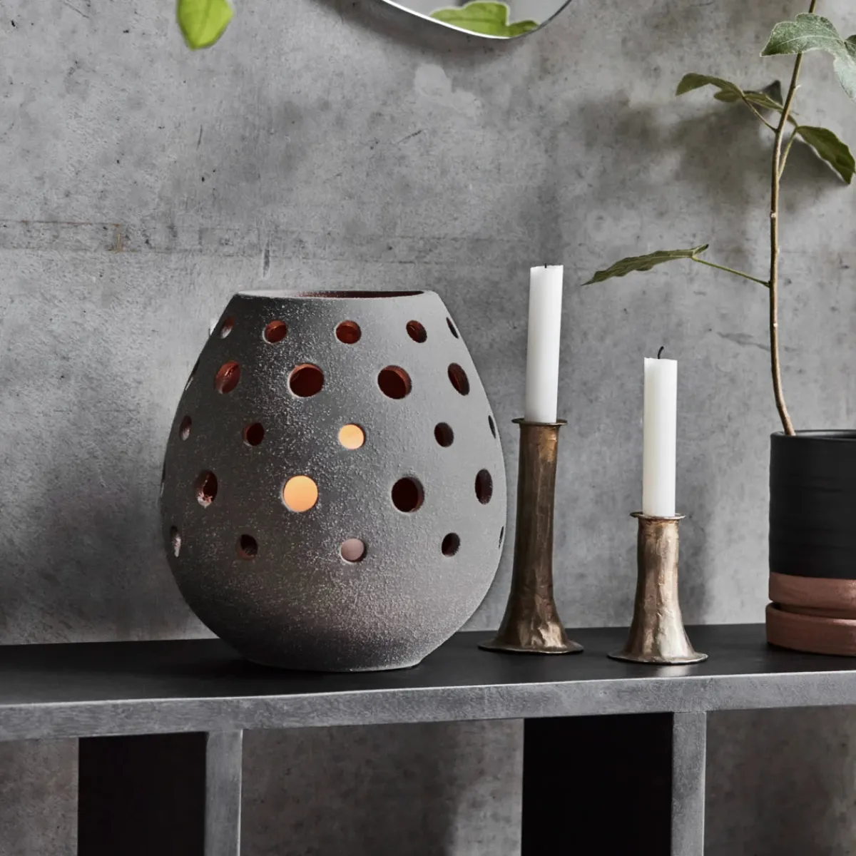 House Doctor Heimdekor|Teelichthalter Und Kerzenständer|Candle holder, HDArtie, Grey