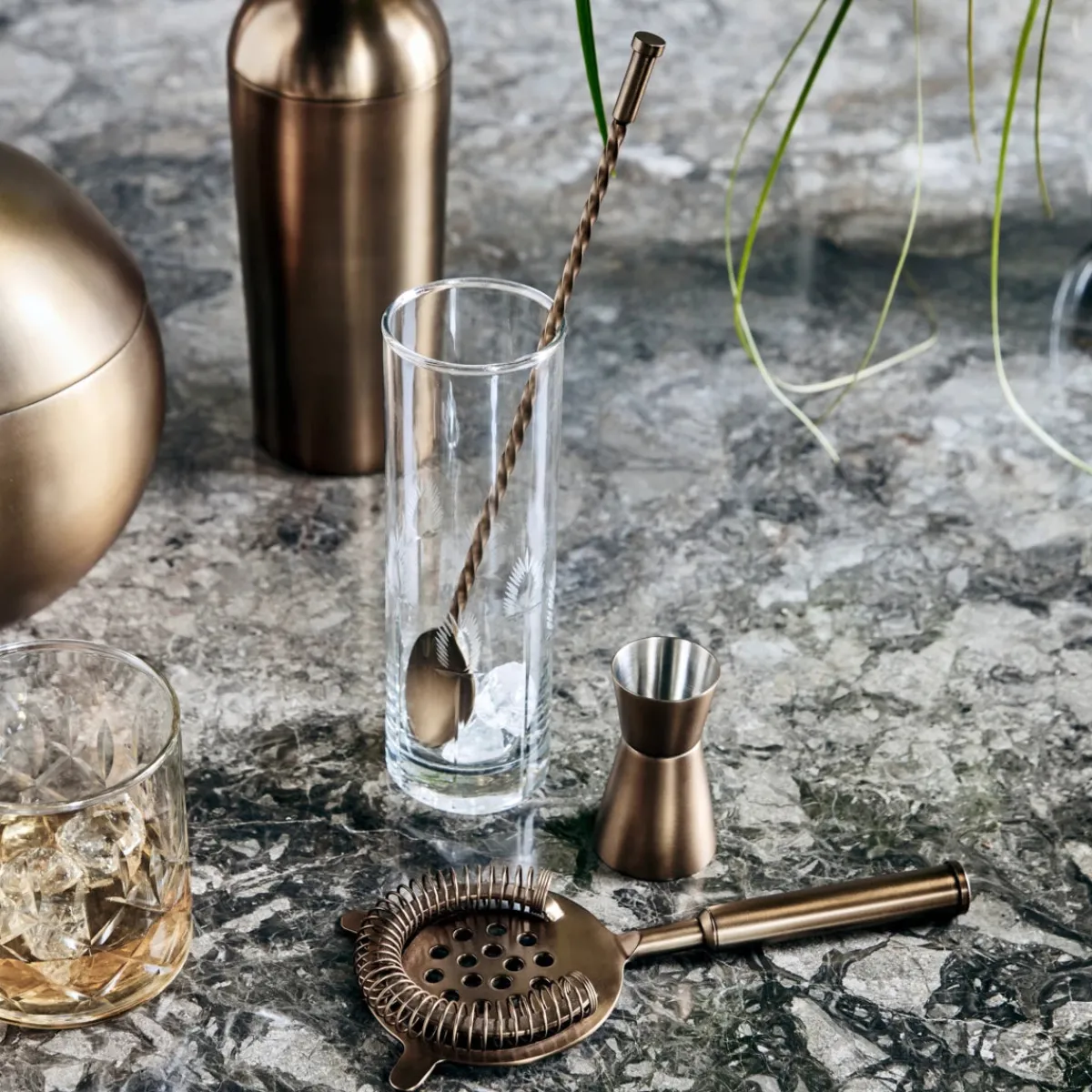 House Doctor Cocktailzubehör|Cocktailzubehör|Cocktail set, HDBaar, Antikes Messing-Finish
