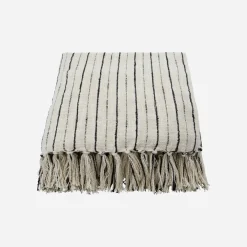 House Doctor Heimtextilien|Decken Und Tagesdecken|Decke, HDLines, Schwarz;Off-White