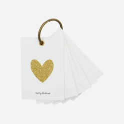 House Doctor Christmas Giftwrapping|Geschenkanhänger, HDGlitr, Weiß;Gold