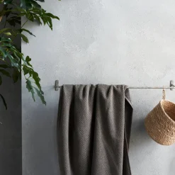 House Doctor Badezimmeraccessoires|Aufbewahrung Im Badezimmer|Handtuchhalter, HDWelo, gebürstetes Silber-Finish