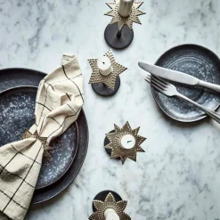 House Doctor Christmas Decor|Kerzenringe, HDRing, Antikes Champagner-Silber-Finish