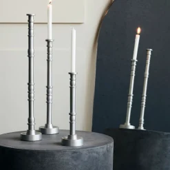 House Doctor Heimdekor|Teelichthalter Und Kerzenständer|Kerzenständer, Jersey, Silber oxidiert