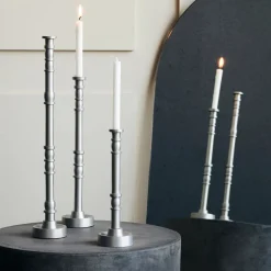 House Doctor Heimdekor|Teelichthalter Und Kerzenständer|Kerzenständer, Jersey, Silber oxidiert