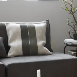 House Doctor Heimtextilien|Kissenbezüge|Kissenbezug, Canva & Pete B, Grün/Sand