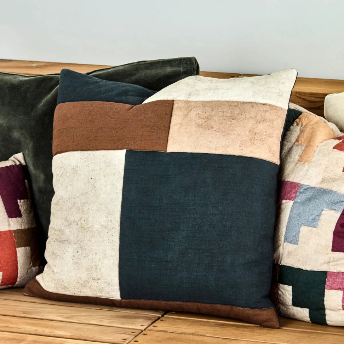 House Doctor Heimtextilien|Kissenbezüge|Kissenbezug, HDPatch, Schwarz;Sand;Braun