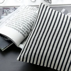 House Doctor Heimtextilien|Kissenbezüge|Kissenbezug, Stripe, Schwarz/Grau