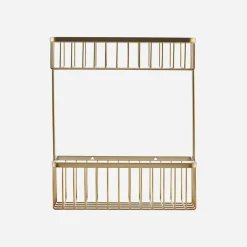 House Doctor Badezimmeraccessoires|Aufbewahrung Im Badezimmer|Korb, Bath, Double, Messing gebürstet