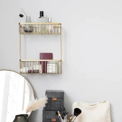 House Doctor Badezimmeraccessoires|Aufbewahrung Im Badezimmer|Korb, Bath, Double, Messing gebürstet