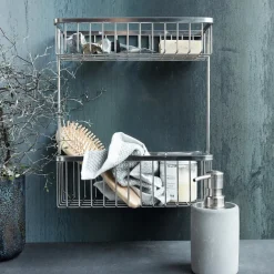 House Doctor Badezimmeraccessoires|Aufbewahrung Im Badezimmer|Korb, Bath, Double, Silber
