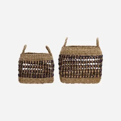 House Doctor Aufbewahrung|Aufbewahrung|Korb, HDPauta, Natur;Schwarz