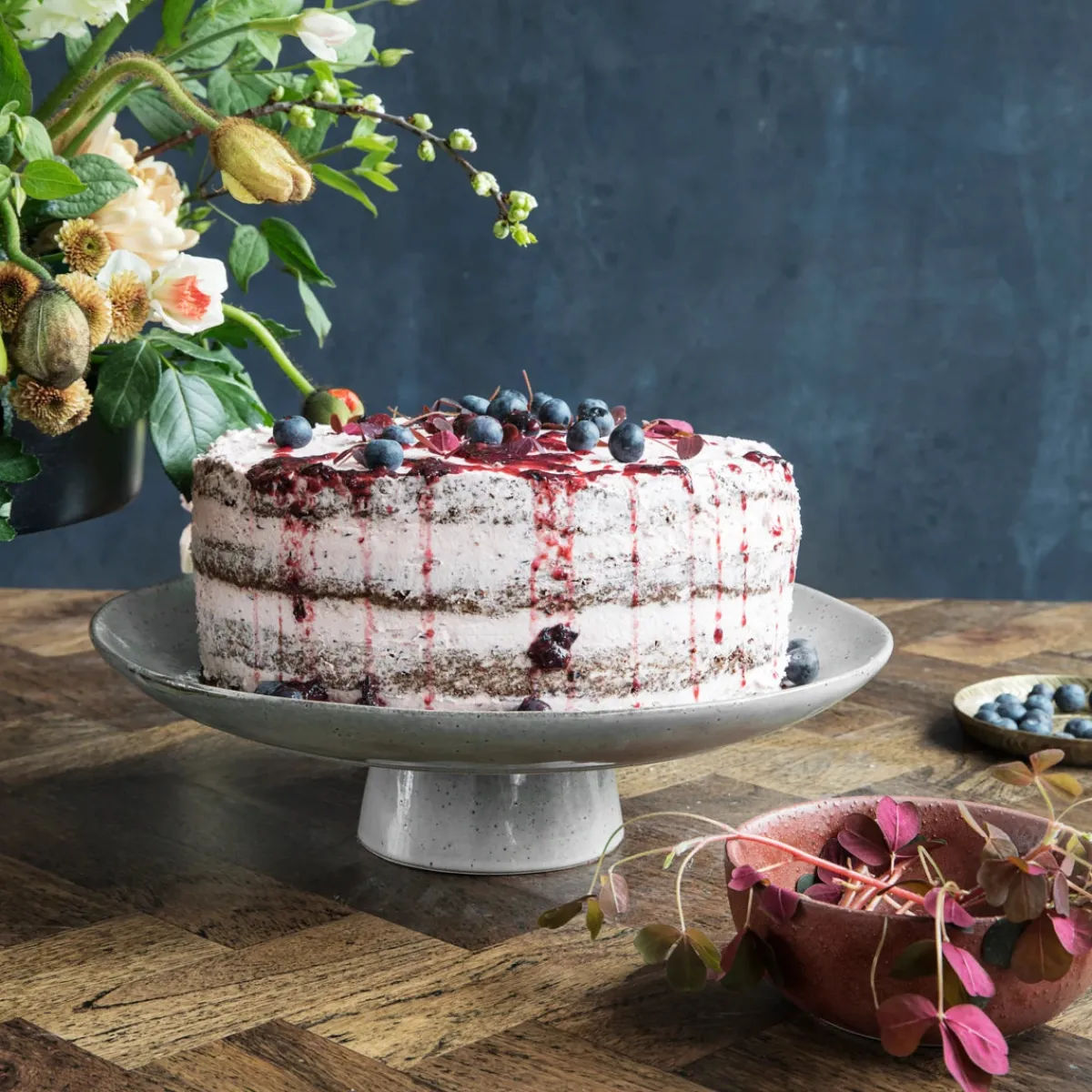 House Doctor Geschirr|Geschirr|Kuchenteller, Rustic, Grau/Blau