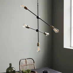 House Doctor Beleuchtung|Esstischlampen|Lampe, Molecular, Schwarz/Messing