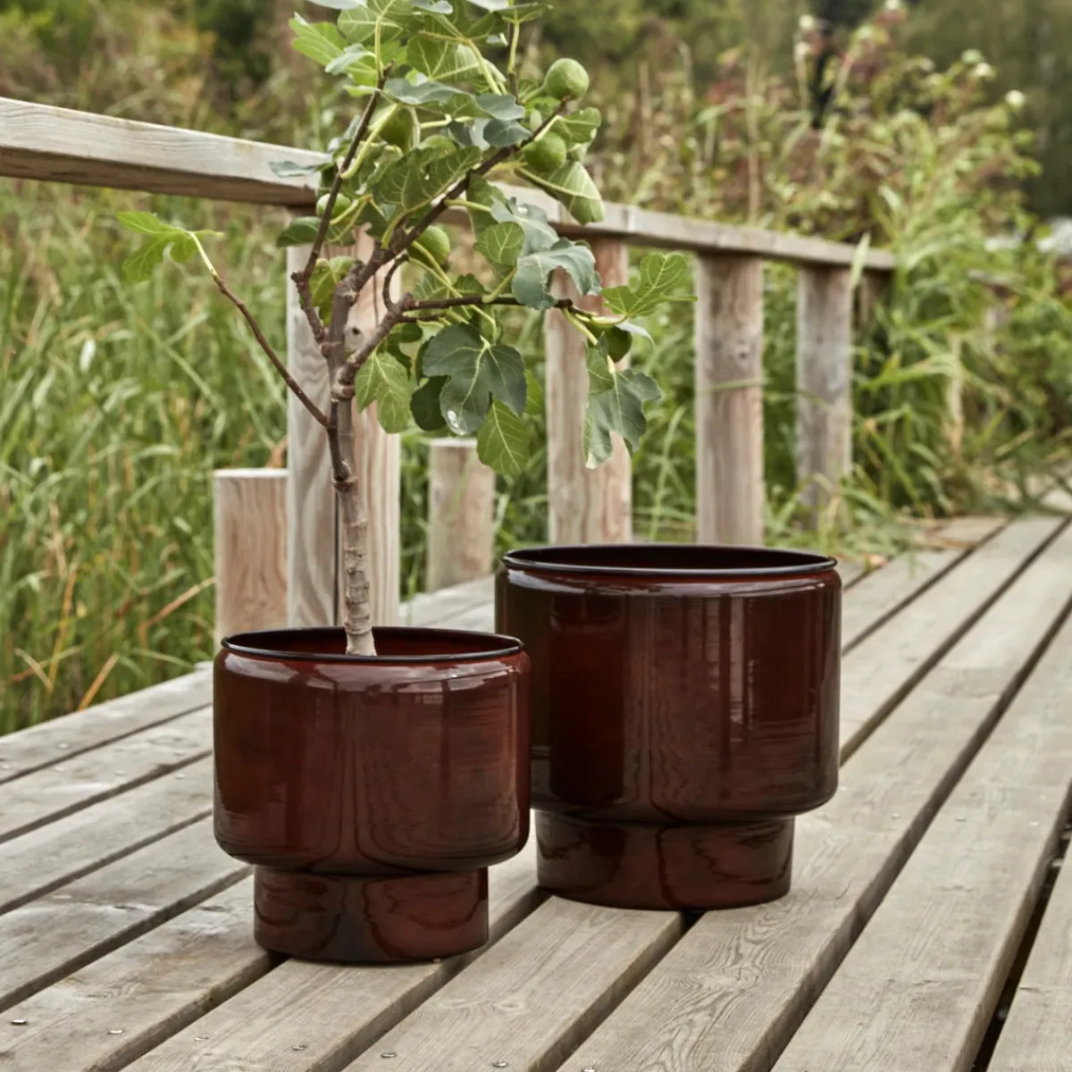 House Doctor Blumentöpfe|Blumentöpfe|Planter, HDPile, Brown