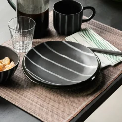 House Doctor Geschirr|Geschirr|Platte, HDLine, Schwarz/Braun