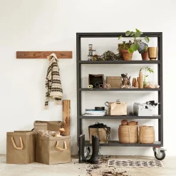 House Doctor Bücherschränke Und Regale|Bücherschränke Und Regale|Regal mit 4 Rollen, Trolley, Mattschwarz