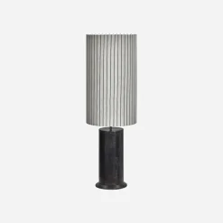 House Doctor Beleuchtung|Eingangsbeleuchtung|Stehlampe, HDRafi base with HDShade, Antique brown base / Off-white w. black stripes shade