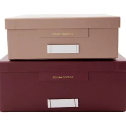 House Doctor Aufbewahrung|Storage boxes, HDKeep, Burgundy;Rose
