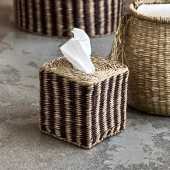 House Doctor Badezimmeraccessoires|Aufbewahrung Im Badezimmer|Taschentuchbox, HDClean, Natur;Braun