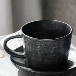 House Doctor Geschirr|Geschirr|Tasse m. Untertasse, HDPion, Schwarz/Braun