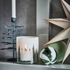 House Doctor Christmas Candle Holders|Teelichthalter, HDGlitt, Klar;Weiß;Glitzer