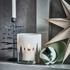 House Doctor Christmas Candle Holders|Teelichthalter, HDGlitt, Klar;Weiß;Glitzer