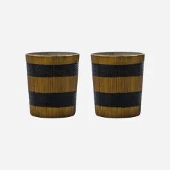 House Doctor Heimdekor|Teelichthalter Und Kerzenständer|Teelichthalter, HDStripe, Braun;Schwarz