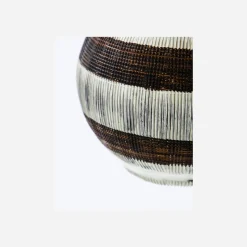 House Doctor Heimdekor|Teelichthalter Und Kerzenständer|Teelichthalter, HDStripe, Silber-Finish;Braun