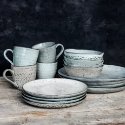 House Doctor Geschirr|Geschirr|Teller, Rustic, Grau/Blau