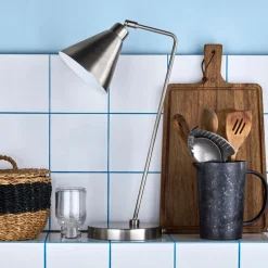 House Doctor Schlafzimmerbeleuchtung|Beleuchtung|Tischleuchte, HDGame, Gebürstetes Silber-Finish