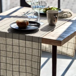 House Doctor Küchentextilien|Küchentextilien|Tischläufer, HDJoin, Schwarz;Off-White