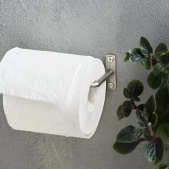 House Doctor Badezimmeraccessoires|Aufbewahrung Im Badezimmer|Toilettenpapierhalter, HDWelo, gebürstetes Silber-Finish