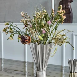 House Doctor Heimdekor|Vasen|Vase, HDFlood, Gebürstetes Silber-Finish