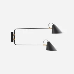 House Doctor Schlafzimmerbeleuchtung|Beleuchtung|Wandleuchte, Club Double, Schwarz