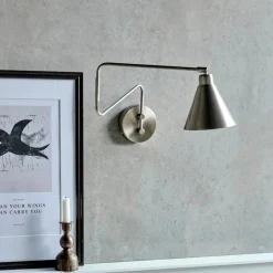 House Doctor Schlafzimmerbeleuchtung|Beleuchtung|Wandleuchte, HDGame, Gebürstetes Silber-Finish