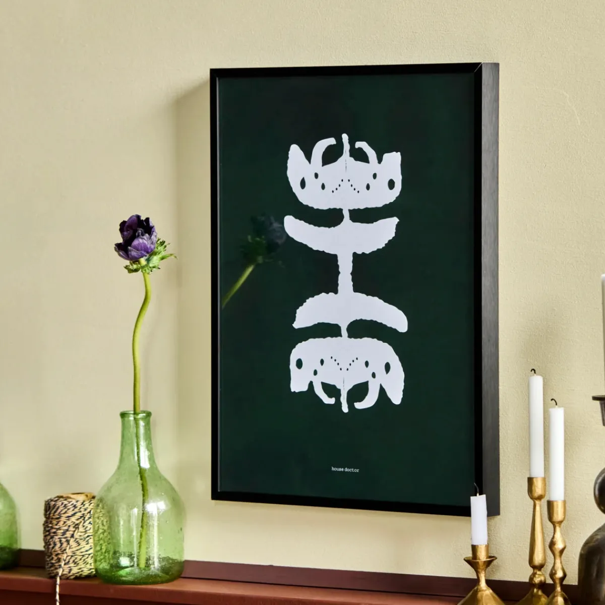 House Doctor Heimdekor|Dekoration|Wandobjekt, HDFairy, Dunkelgrün;Weiß