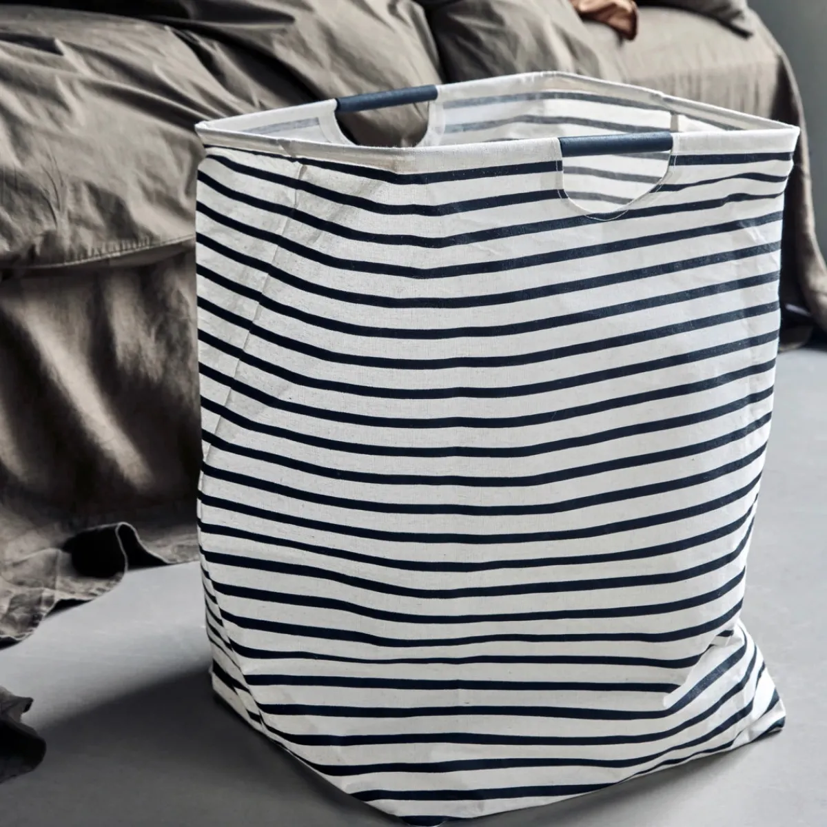 House Doctor Wäschekörbe|Wäschekörbe|Wäschesack, HDstripes, Schwarz/Weiß