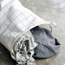 House Doctor Wäschekörbe|Wäschekörbe|Wäschesack, Squares, Weiß schwarz